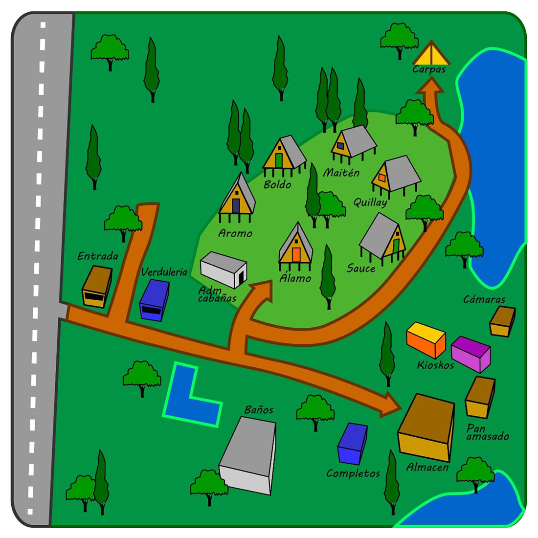 Vista general de Camping Chita Que Lindo desde el acceso